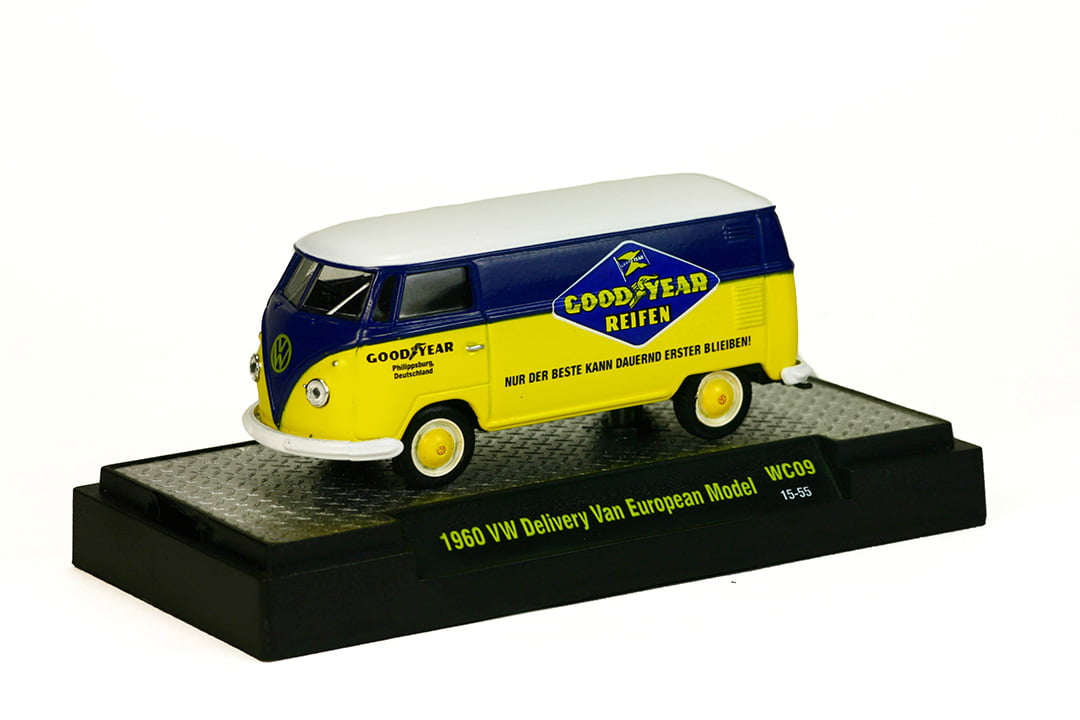 New 1/64 Diecast Car M2 Machine '60 VW Delivery Van in Acrylic Display Case 