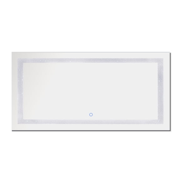 Dyconn Faucet Edison Crystal Horizontal/Vertical Wall Mounted Backlit LED Bathroom Vanity Mirror with Touch ON/OFF/Dimmer & Anti-Fog Function (72"W X 38"H)