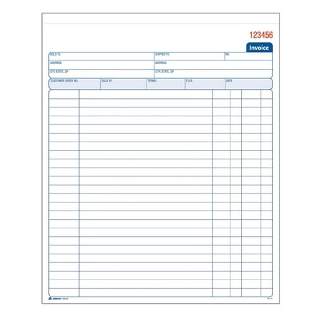 Adams Invoice Book, 8-3/8 x 10-11/16 Inches, 2-Part, Carbonless, White/Canary, 50 Sets per Book (D8140)