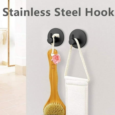 

XiLanHUA Clearance Bathroom Products Black Style Stainless Hole 4PCS Hook Home Steel Decoration Bathroom Products