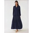 thumbnail image 5 of Textured V-Neck Maxi Dress with Button Detail, 5 of 7