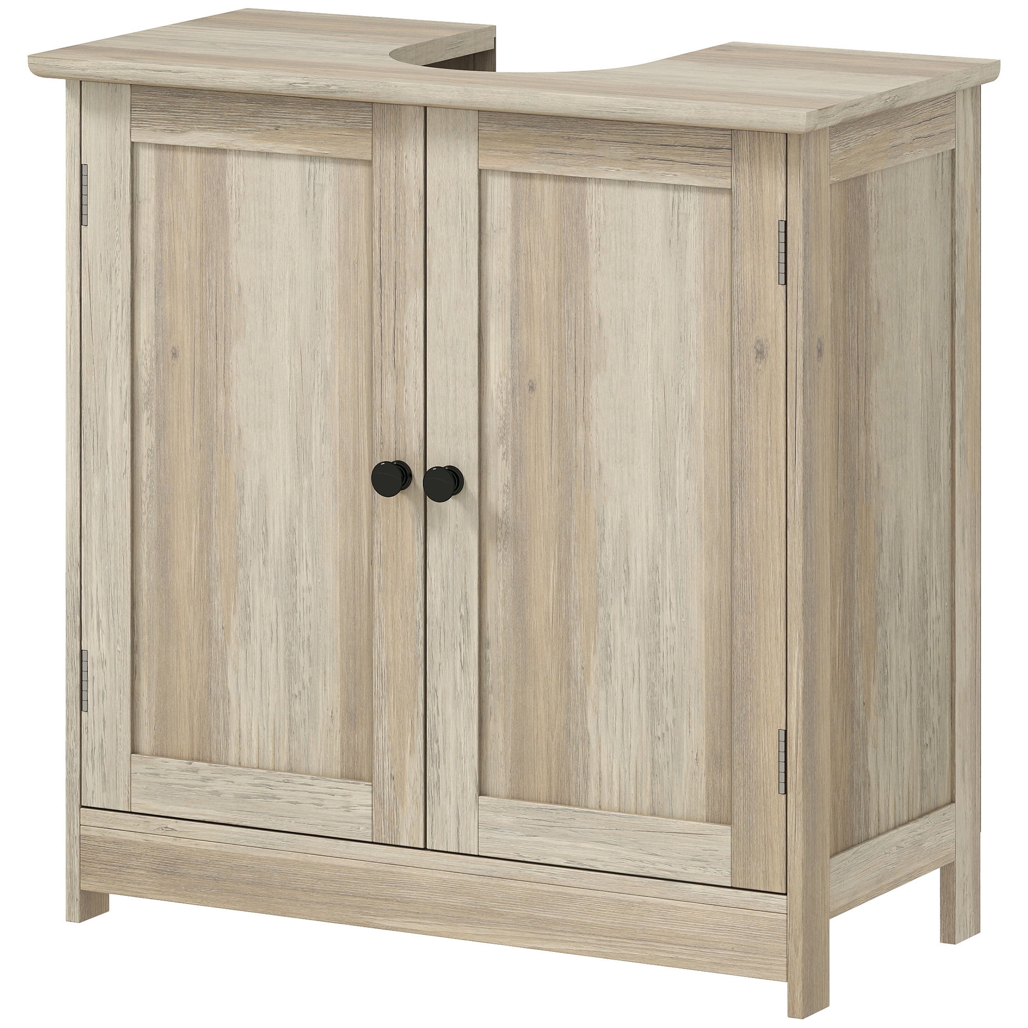 Bathroom Cabinet, Under Sink Vanity with Adjustable Shelf, Weathered Gray Oak, 23.5 in L x 11.75 in W x 23.5 in H