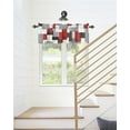 thumbnail image 6 of Kitchen Cafe Valance Curtain for Small Windows,Mid-Century Abstract Geometric Rod Pocket Short Valances Modern Gray Red Art Window Treatment Panel for Living Room/Bedroom/Bathroom,54x18in, 6 of 9
