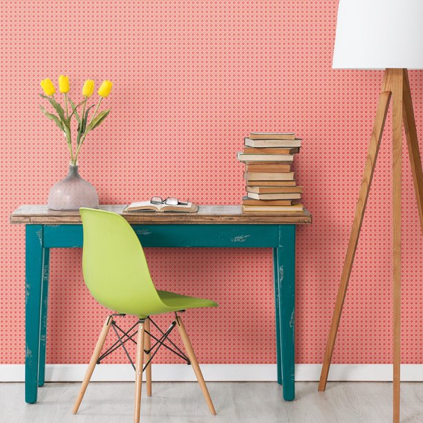 RoomMates Coral Caining Geometric Peel and Stick Wallpaper Walmart