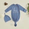 thumbnail image 2 of Newborn Baby Cotton Bodysuit Short-Sleeve Unisex Babies Clothing for 0-3 Months Newborn Knotted Sleeping Bag Fetal Hat Set Baby Comfortable And Breathable Pajamas, 2 of 4