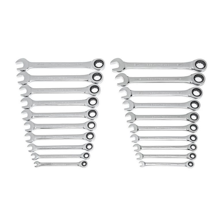 GearWrench 12 Point Metric and SAE Ratcheting Combination Wrench
