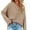 Khaki, variant on Fall Winter Women Long Sleeve V-neck Cable Knit Sweater Button Pullover