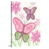 "2 Butterflies" Painting Print on Wrapped Canvas