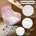 thumbnail image 5 of Xoenoiee Cherry Blossoms Pink Pattern Swivel Accent Dining Chair Cover Stretch Mid Back Accent Office Desk Chair Slipcover Soft Arm Chair Protector for Home Office, 5 of 7