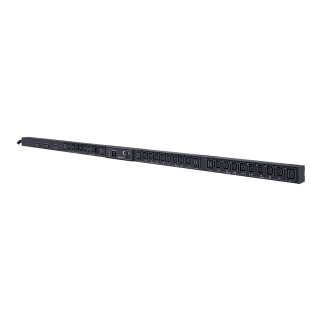 CyberPower Switched Metered-by-Outlet PDU83105 - Power distribution unit (rack-mountable) - AC 200-240 V - 3-phase - Ethernet, USB, serial - input: NEMA L15-30P - output connectors: 30 (6 x IEC 60320 C19, 24 x IEC 60320 C13) - 0U - 10 ft cord - black