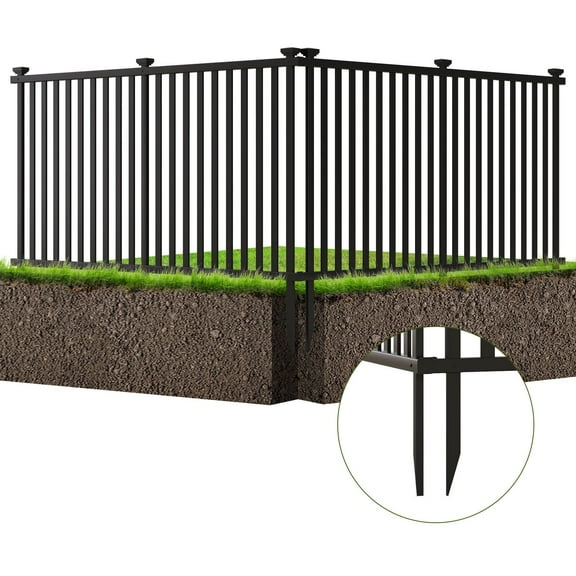 ETHFRF 39 "x 80" white PVC vinyl fence, 2-piece no digging installation fence panel, suitable for soft soil ground, weather resistant and durable decorative fence, suitable for courtyard