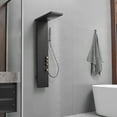 thumbnail image 3 of 1-Jet Rainfall Modern Shower Panel System with Rainfall Waterfall Shower Head and Shower Wand in Matte Black, 3 of 11
