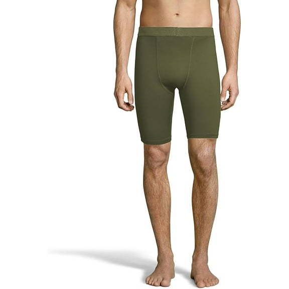 Champion Men's Compression Shorts,Moisture-Wicking Performance Shorts, 9" Athletic Shorts,for Biking, Running Workout Fitness (US, Alpha, Large, Regular, Regular, Army Green)