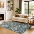 thumbnail image 6 of Addison Rugs Mayfield Premium Machine Washable Transitional Damask Teal Rectangle Rug, 3' x 5', 6 of 6