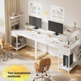 thumbnail image 7 of EnHomee 39.4" W Gaming Desk with LED Light Coner Desk with Drawers PC Desk with Reversible Shelves, White, 7 of 7