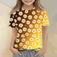 thumbnail image 5 of Abcomgle Girls Shirts Crewneck Daisy Flower Print Toddler T-Shirt Short Sleeve Tshirts Toddler Summer Fashion Cotton Toddler Tops Girls, 5 of 5