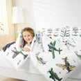 thumbnail image 4 of Manfei Boys Airplane Queen Comforter Set, Plane Aircraft Bedding Sets, Transportation Theme Bedding Comforter Set, Luxury Bedroom Decor Reversible 3pcs, 4 of 8