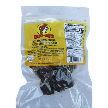 Buc-ee's Texas Hill Country Brand Steakhouse Beef Jerky in Resealable Bag, 4