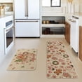 thumbnail image 3 of Sm:)e Gingerbread Man Snowman Christmas Kitchen Rugs and Mats, 17x29Inch and 17x47 Inch, Non Slip Linen Mat Inside Washable for Porch Patio Hallway, Pink, 3 of 7