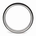 thumbnail image 2 of Stainless Steel Polished Black IP Ridged Edged Ring, 2 of 6