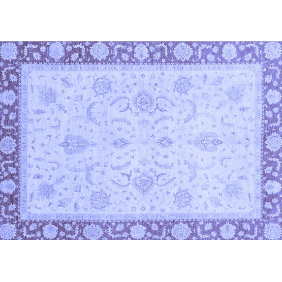 Ahgly Company Machine Washable Indoor Rectangle Abstract Blue Modern Area Rugs, 5' x 8'