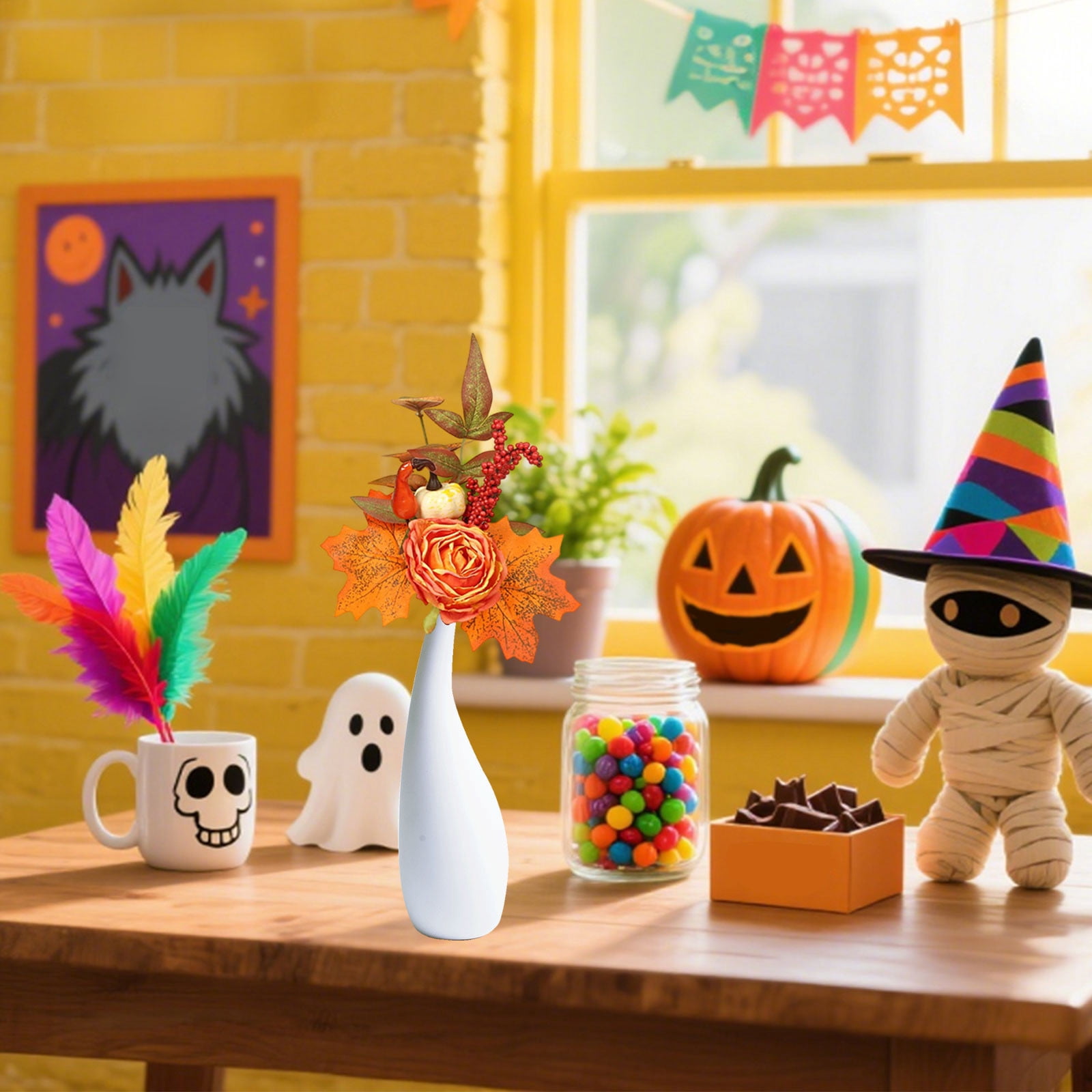 Wzzjkit Halloween Decorations Halloween Bouquet Thanksgiving Fall