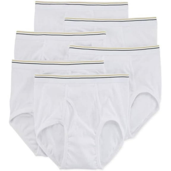 Stafford 6 Pair Blended Cotton Full-Cut White Briefs - Size 40