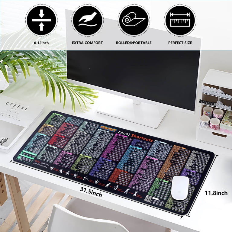 STOPERT Excel Cheat Sheet Desk Pad Mat XL photo 7