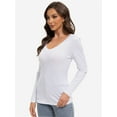 thumbnail image 4 of Womens Fall Deep V Neck Long Sleeve Slim Fit Basic Tee Shirts, 4 of 6