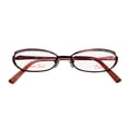 thumbnail image 2 of NEW THALIA ENCANTO WOMENS/LADIES DESIGNER FULL-RIM BORDEAUX / BRONZE STAINLESS STEEL TWO-TONE SLEEK FRAME DEMO LENSES 49-16-130 SPRING HINGES EYEGLASSES/SPECTACLES, 2 of 8