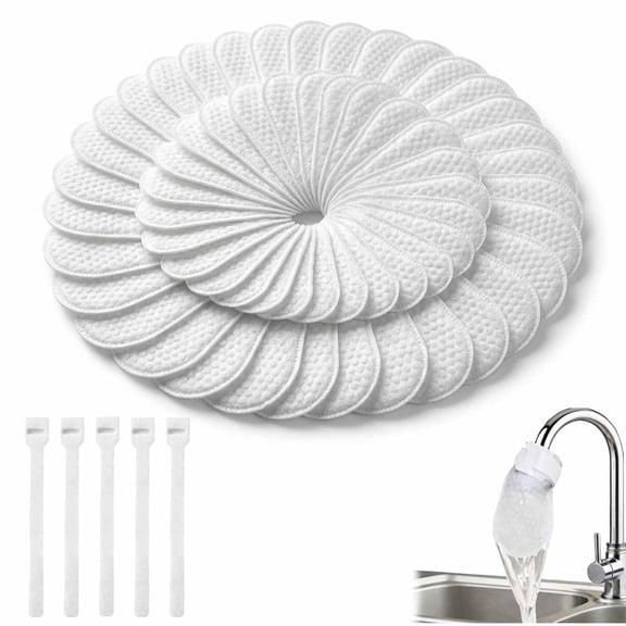 50/100 Pack Faucet Filter Cotton Bag, Universal Faucet Filter Bag, All the Scale, Sand, Sediment, Easy to Remove & Replace, Faucet Sediment Filter, for Kitchen Shower Faucets, Bathroom Sink (50pcs)