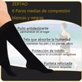 thumbnail image 2 of 6pars Medias Calcetas Compresión ,alivia Varices Circulación LingWen 9024719144474, 2 of 5