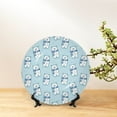 thumbnail image 6 of Cauagu blue Scarf Bear Print Bone China Decorative Plate, Wall Mount Plate Holiday Decor Decorative Ceramic Plates with Stand Elegant Household Plates Decorative-6in, 6 of 6