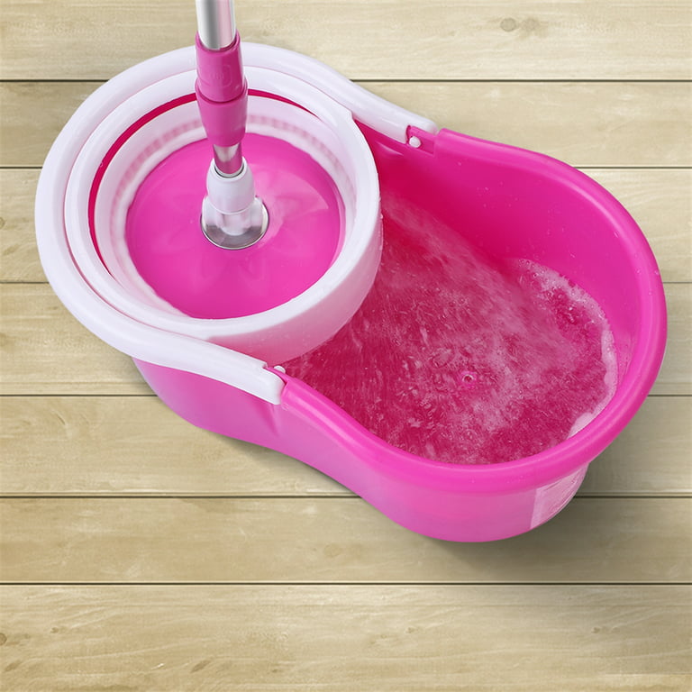Lowestbest Spin Mop & Bucket System, 360° Rotation Floor Mops for Home, Pink  Easy Press Mops for Floors, Spray Mops for Floors with 2 Cotton Heads, 1 Mop  Rod, 1 Bucket 