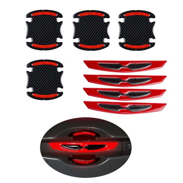 8 Piezas Universal 3D De Fibra De Carbono Para Manija De Puerta De Coche, Pintura Protectora Contra Arañazos, Pegatina Para Manija De Puerta De Coche, Cubierta Para Arañazos, Película Protectora Para