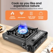 GVDV Portable Camping Stove, 1 Burner Butane Gas Stove with Updated Carrying Case
