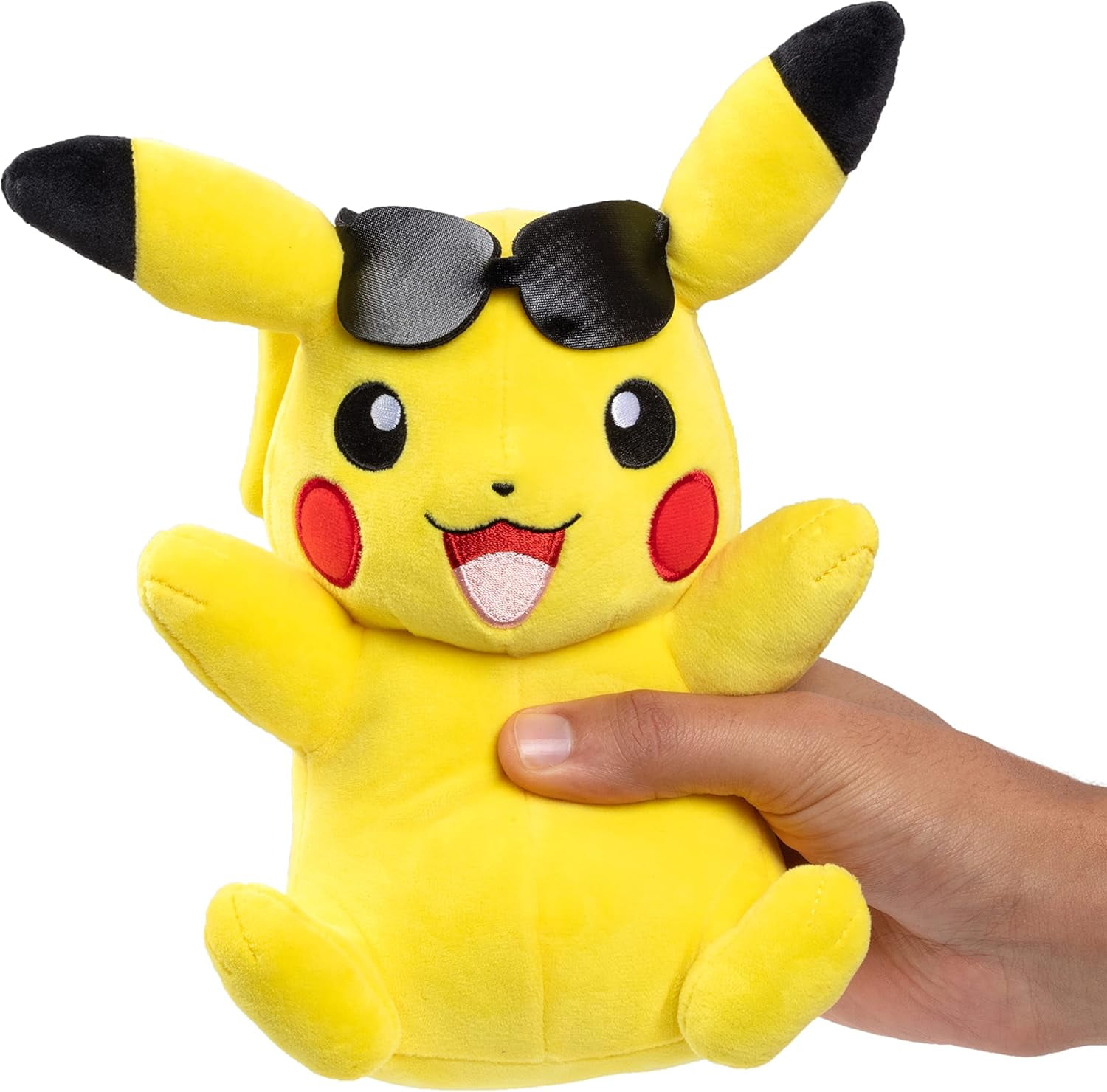 Pokemon 8" Pikachu Plush with Sunglasses Accessory - Officially Licensed - Soft Stuffed Animal Toy Figure - Gift for Kids, Boys, Girls - 2+
