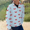 thumbnail image 2 of Happy Little Crabs Men's Stand Collar Sweater Long Sleeve Clothing Loose Fit Sports Sweater, 2 of 8
