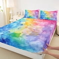 thumbnail image 3 of Manfei Watercolor Artwork Bed Sheets, Boho Psychedelic King Sheets, Teen Kid Child Adult Sheet Set, Microfiber Bedroom Decor, 4 Pieces, 3 of 7