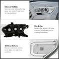thumbnail image 6 of AJP Distributors Chrome Housing Clear Lens Reflector Signal Driving Projector Headlights + LED DRL Strip Lamps Assembly Pair Compatible/Replacement For Toyota Tacoma 2016 2017 2018 2019 2020 2021 2022, 6 of 10