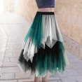 thumbnail image 6 of segolike Tulle Skirts for Women Fairy Skirt Asymmetrical Summer Half Skirt Tutu for Halloween Stage Performance Casual Formal White Green, 6 of 8