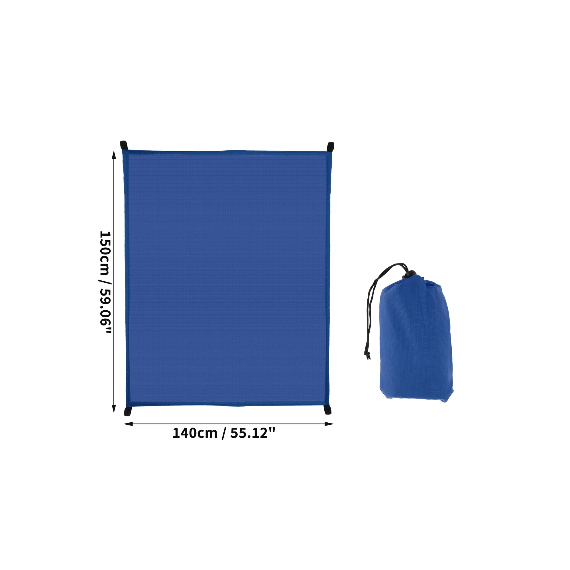 Unique Bargains Beach Blanket Beach Mat Lightweight Accessories Deep Blue 55.12"x59.06"