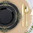 thumbnail image 3 of 350 PCS Black and Gold Plastic Plates, Plastic Dinnerware Set for 50 Guests, 100 Disposable Plates, 150 Silverwares, 50 Cups, 50 Napkins for Party, Wedding, Graduation, 3 of 14