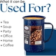 thumbnail image 6 of Alpine Cuisine Enamel Steel Dark Blue Speckle Tall Mug 20oz - Both Hot & Cold Beverage Coffee Mug for Office & Home, Dishwasher Safe, Tall Coffee Mug for Coffee, Tea, Cappuccino, 6 of 9