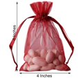 thumbnail image 5 of Efavormart 50PCS BURGUNDY Organza Gift Bag Drawstring Pouch Wedding Favors Bridal Shower Treat Jewelry Bags - 4"x6", 5 of 7