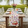 thumbnail image 4 of Table Runners 72 Inches Long Dress Scarves, Easter Eggs Farmhouse Kitchen Table Runner, Coffee Tablerunners, Spring Watercolor Bunny Daisy Truck on Linen 16x72 Inch, 4 of 9