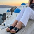 thumbnail image 5 of Cushionaire Leeds Sandals for Women, Slip On Big Buckle Slide Womens Sandals with Memory Foam Footbed, Comfortable Summer Footwear, 5 of 26