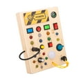 thumbnail image 2 of Tablero de actividades de madera con lámpara LED, tablero sensorial, juguetes educativos de aprendizaje temprano, regalos con interruptor, juguete Estilo A, 2 of 9
