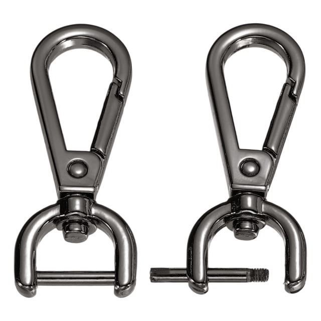 Crochets Pivotants 0.5 Pouces, 2 Pcs Crochets Détachables pour Sangle de Sac, Noir