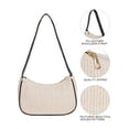 thumbnail image 4 of Gustave Small Straw Bag for Women Woven Underarm Bag Bohemian Summer Beach Bag Trendy Shoulder Handbag Purse with Zipper, White, 4 of 7